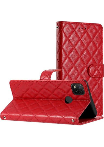 Xiaomi Redmi 10A Kickstand Manyetik Folio Tpu Darbeye Pu Için Flip Case (Yurt Dışından)