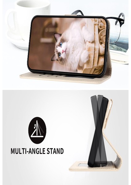 Iphone 15 Için Pro Karikatür Kedi Telefon Kılıfı Deri Kılıf (Yurt Dışından)