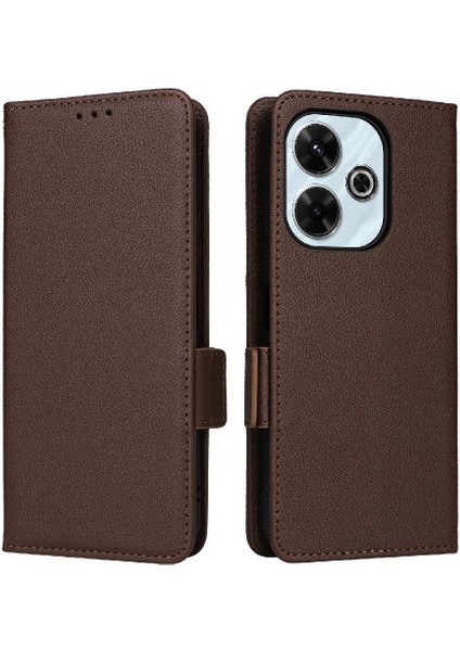 Xıaomı Poco M6 4g Manyetik Yan Toka Cüzdan Pu Deri Için Flip Case (Yurt Dışından)