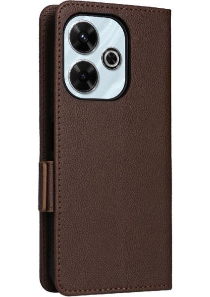 Xıaomı Poco M6 4g Manyetik Yan Toka Cüzdan Pu Deri Için Flip Case (Yurt Dışından)