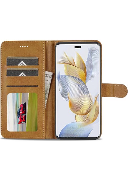 Tutucu Kart Yuvaları ile Onur 90 Pro Için Kılıf Cüzdan Buzağı Doku Flip (Yurt Dışından)