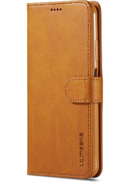 Huawei P40 Lite Buzağı Doku ile Yatay Çevir Deri Kılıf (Yurt Dışından)