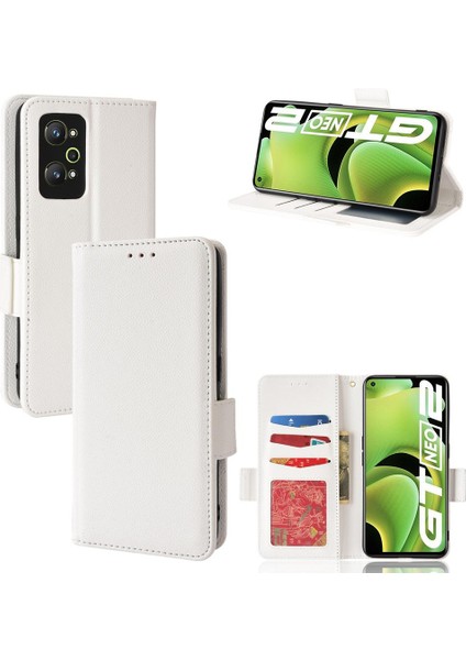 Realme Gt Neo 2 Pu Deri Manyetik Kart Yuvaları Tutucu Yan Toka Için Kılıf (Yurt Dışından)