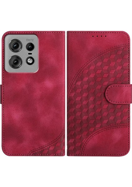 Motorola Kenar 50 Pro Için Flip Case Geometrik Desen Pu Deri Kapak Çevirin (Yurt Dışından)