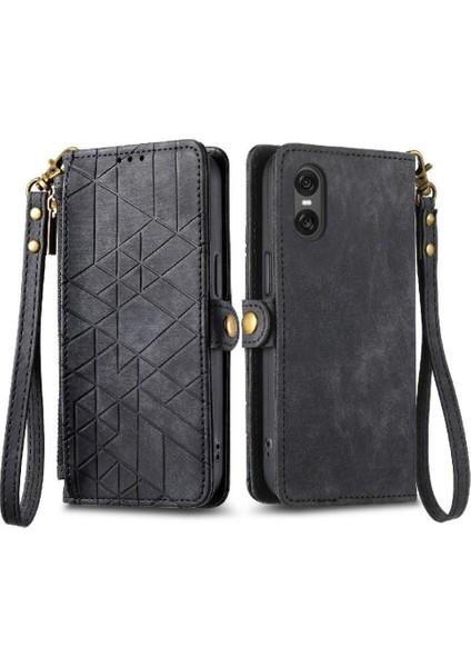 Sony Xperia 10 Vı Cüzdan Için Flip Case Basit Iş Darbeye Deri (Yurt Dışından)