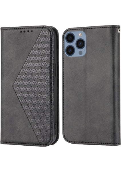 IPhone 14 Için Flip Case Pro Max Eşkenar Dörtgen Şekli Günlük Kullanım El Kayışı Standı (Yurt Dışından)
