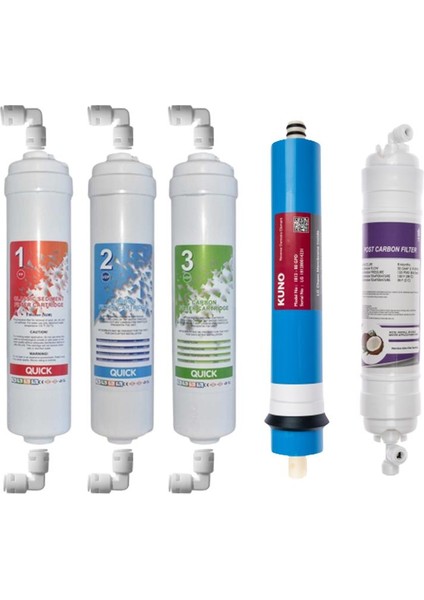 Ihlas Aura Cebilon Inline Su Arıtma Cihazı 5'li Filtre Takımı (Kolay Montaj)