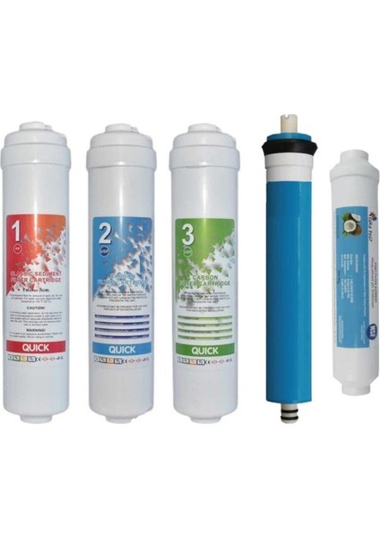 Inline Kapalı Kasa Tüm Su Arıtma Cihazlarına Uyumlu 5'li Filtre Takımı modelleri