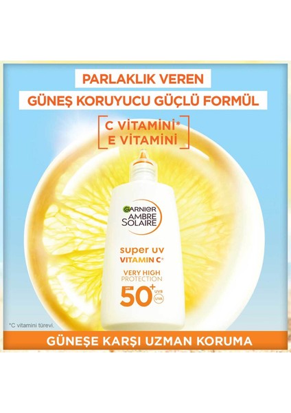 Ambre Solaire Super UV C Vitamini Koyu Leke Karşıtı Fluid Yüz Güneş Kremi SPF50+ 40ML