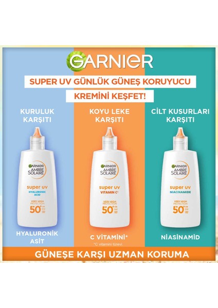 Ambre Solaire Super UV C Vitamini Koyu Leke Karşıtı Fluid Yüz Güneş Kremi SPF50+ 40ML