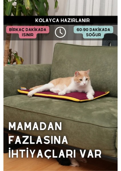 pawdaz Serin (60X40CM) - 4 Mevsim Kedi/ Köpek Matı, Sıcak Veya Soğuk Kullanılabilen Minder Yatak