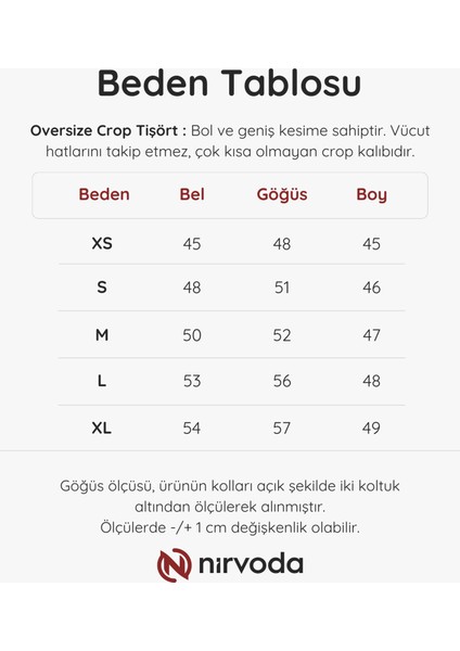 nirvoda Çikolatalı Çilek Baskılı Oversize Crop Tişört