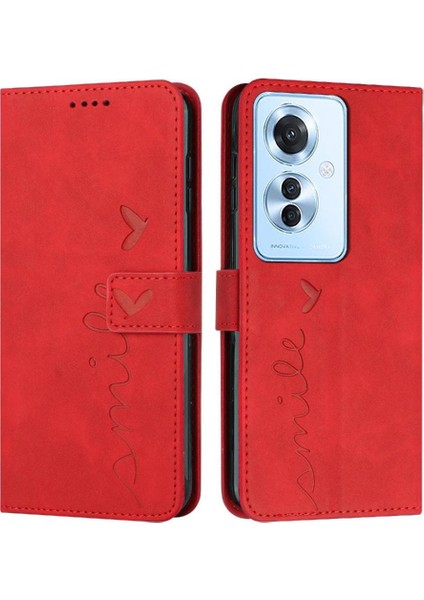 Oppo Için Kılıf Oppo 11F 5g Yan Toka Pu Deri Kart Ekleme Tam (Yurt Dışından)