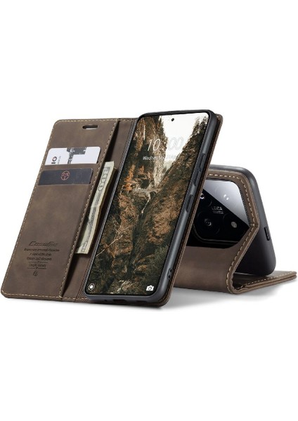 Xiaomi 14 Pro Vintage Pu Deri Cüzdan Manyetik Kapatma Için Flip Case (Yurt Dışından) modelleri