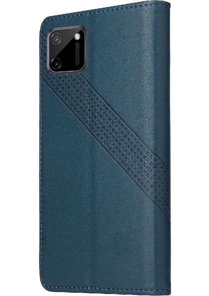 Realme C11 Kickstand Üç Kart Yuvaları Premium Deri 4 Için Flip Case (Yurt Dışından) fırsatları