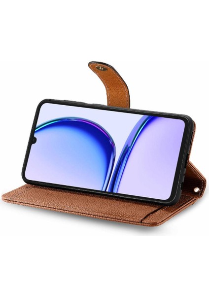 Realme Not Için Flip Case 50 Deri Kılıf Aşk Cüzdan Fermuar Darbeye (Yurt Dışından)