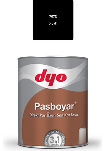 Pasboyar Antipaslı Yağlı Boya Siyah 2,5 Lt (Parlak)