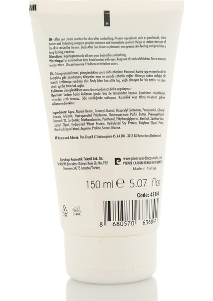Güneş Sonrası Krem / After Sun Cream 150 ml indirimleri