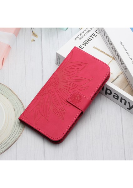 Samsung Galaxy A70E ile Uyumlu Kabartmalı Ayçiçeği Cüzdanlı Uzun Çıkarılabilir Askılı ve Manyetik Kart Tutuculu Telefon Kılıfı (Yurt Dışından)