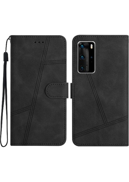 Huawei P40 Pro Için Flip Case Cüzdan Pu Deri Flip Folio Tam Koruma (Yurt Dışından)