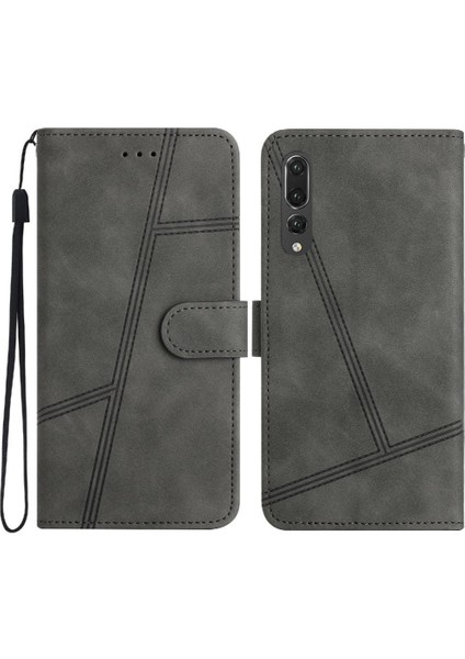 Huawei P20 Pro Için Flip Case Bilek Kayışı Cüzdan Pu Deri Kart Yuvaları Tam (Yurt Dışından)