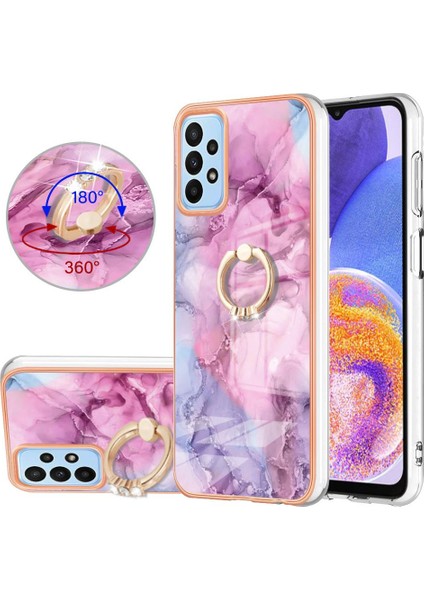 YH Mall Samsung Galaxy A73 5g Tampon 360 &deg; Dönebilir Halka Mermer Tpu Için Kılıf (Yurt Dışından)