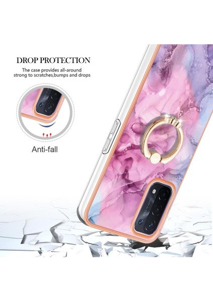 Oppo A93 5G/A93S 5g Tampon Için Kılıf 360 &deg; Dönebilir Yüzük Mermer Darbeye (Yurt Dışından) modelleri