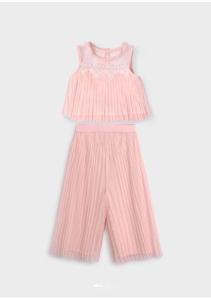 Abel&lula Kız Çocuk Pilili Tül Pantolon Takımı 5274