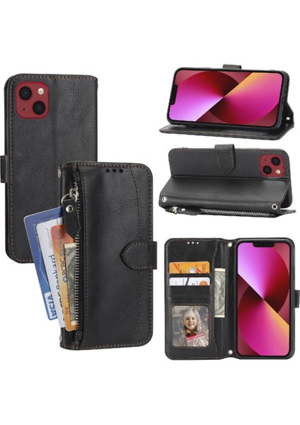Iphone 13 Için Flip Case Kart Tutucu Pu Deri Kickstand Anti Scratch (Yurt Dışından)