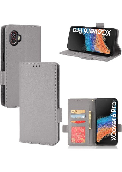 Samsung Galaxy Xcover6 Pro Pu Deri Manyetik Kart Yuvaları Tutucu (Yurt Dışından)