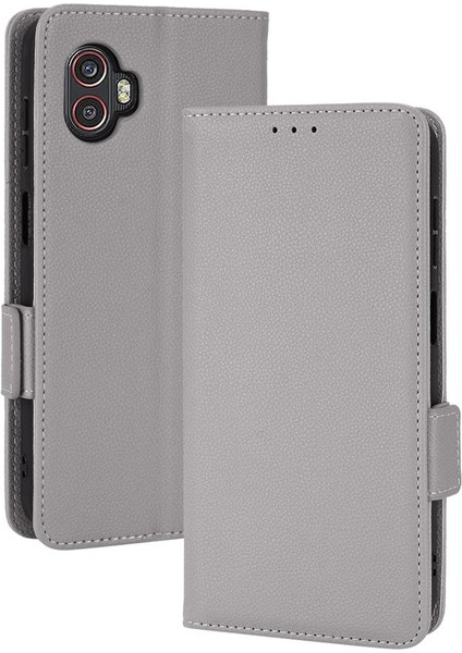 Samsung Galaxy Xcover6 Pro Pu Deri Manyetik Kart Yuvaları Tutucu (Yurt Dışından)