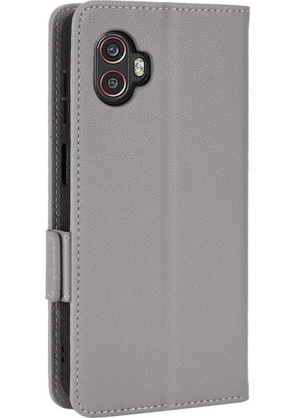 Samsung Galaxy Xcover6 Pro Pu Deri Manyetik Kart Yuvaları Tutucu (Yurt Dışından)
