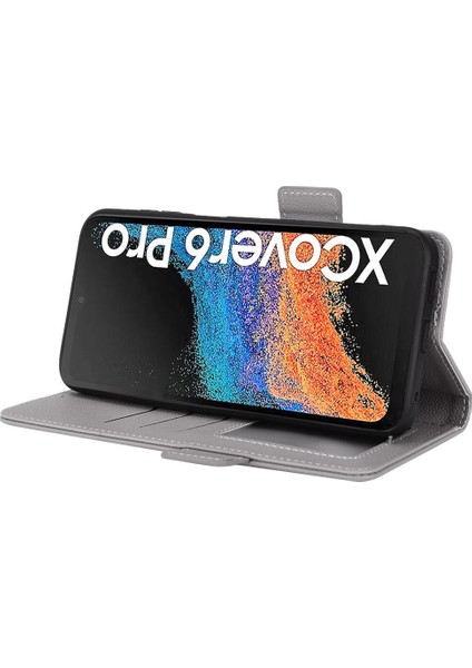 Samsung Galaxy Xcover6 Pro Pu Deri Manyetik Kart Yuvaları Tutucu (Yurt Dışından)