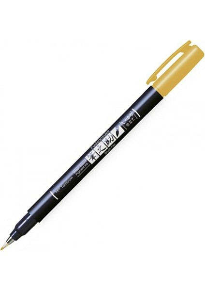 : Fudenosuke : Fırça Uçlu Renkli Çizim & Kaligrafi Kalemi : Sarı