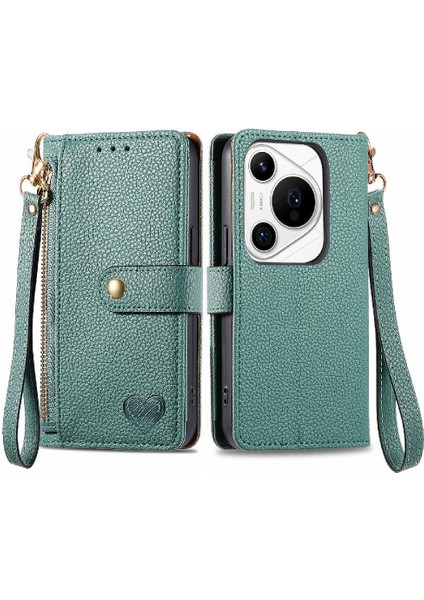 Huawei Pura 70 Pro Için Flip Case Darbeye Aşk Cüzdan Fermuar Deri (Yurt Dışından)