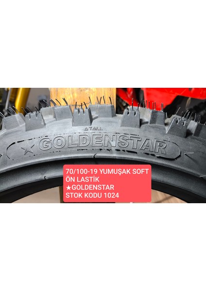 Golden Star Goldenstar 70/100-19 Yumuşak Soft Ön Lastik XF57. Enduro Cross. Kuba Black Cat Ön Lastik. Stok Kodu 1023