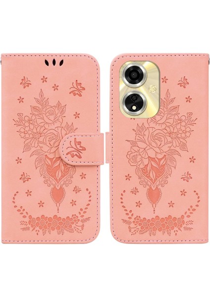 Oppo A59 5g Için Kickstand Kapak Pu Deri Kapak Kart Yuvaları Kabartma (Yurt Dışından)