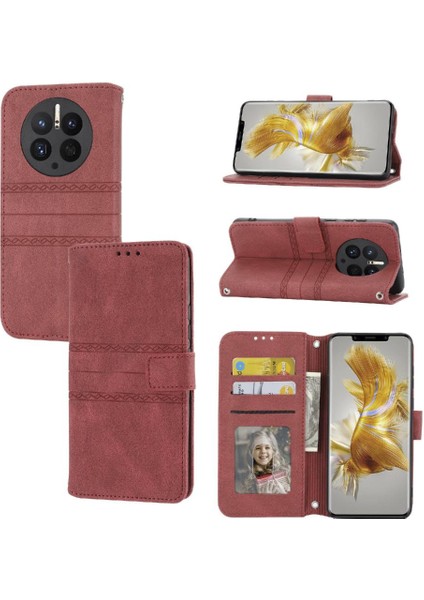 Huawei Mate 50 Pro Için Flip Case Manyetik Kapatma Pu Deri Cüzdan Kılıf (Yurt Dışından)