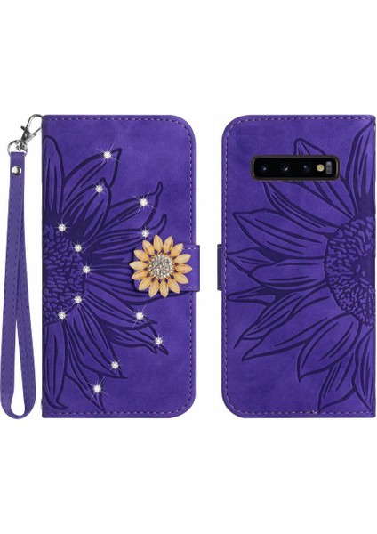 Samsung Galaxy S10 Artı Telefon Kılıfı Kart Tutucu Flip Cüzdan Kredi (Yurt Dışından)