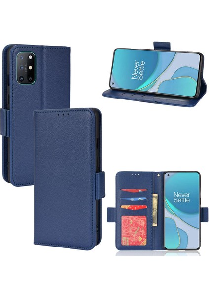 Oneplus 8t Manyetik Cüzdan Yan Toka Pu Deri Kart Yuvaları Için Kılıf (Yurt Dışından)