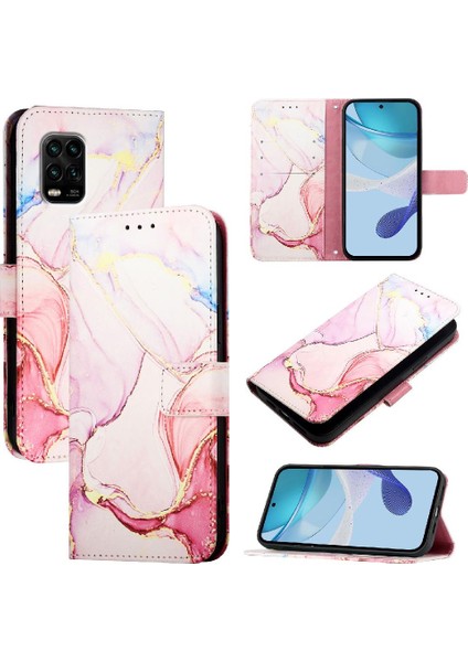 Xiaomi 10 Lite 5g Mermer Desen Kickstand Pu Deri Cüzdan (Yurt Dışından)