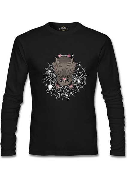 Örümcekler ve Yarasa Siyah Erkek Sweatshirt