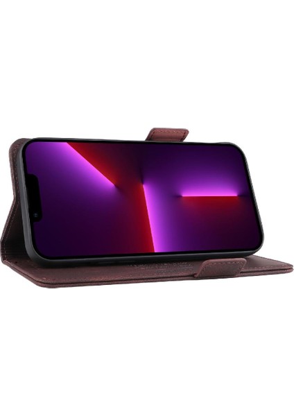 Kart Tutucu Kickstand Deri Folio Flip ile iphone 14 Plus Için Kılıf (Yurt Dışından)