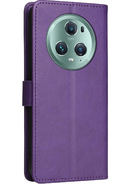 Kart Yuvası Klasik Düz Renk Cüzdan ile Onur Sihirli 5 Pro Için Flip Case (Yurt Dışından)