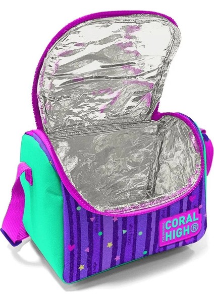 Mor Su Yeşili Unicorn Desenli 3’lü Okul Çanta