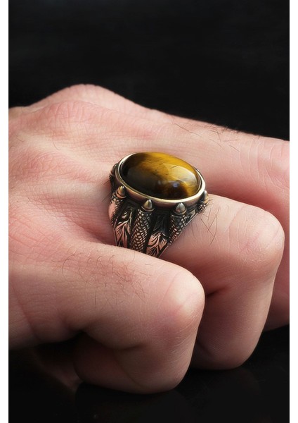 Ksrmoda Kaplangözü Taşlı 925 Ayar Erkek Gümüş Yüzük fiyatları