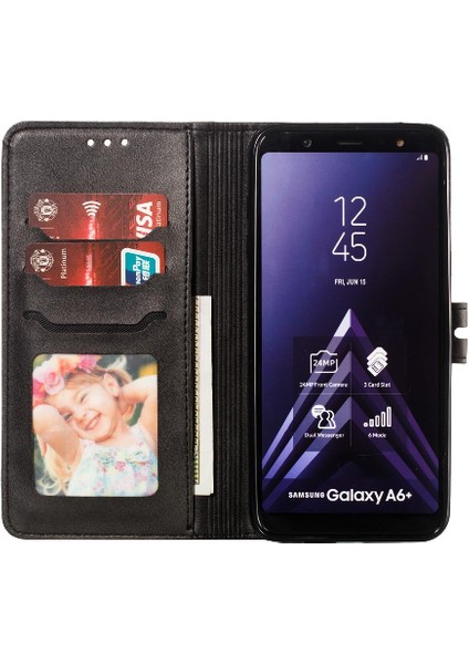 Samsung Galaxy A6 Artı 2018 Kart Tutucu Manyetik Kapatma Için Cüzdan Kılıf (Yurt Dışından)