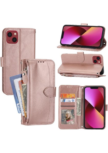 Iphone 13 Için Flip Case Kart Tutucu Pu Deri Kickstand Anti Scratch (Yurt Dışından)