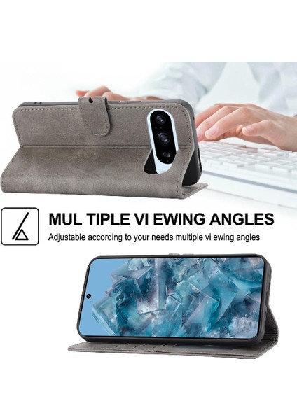 Google Pixel 9 Pro Kickstand Için Cüzdan Kılıf Tüm Yuvarlak Koruma Kartı (Yurt Dışından)