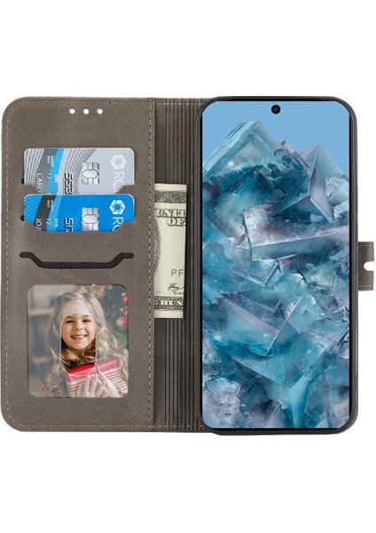 Google Pixel 9 Pro Kickstand Için Cüzdan Kılıf Tüm Yuvarlak Koruma Kartı (Yurt Dışından)